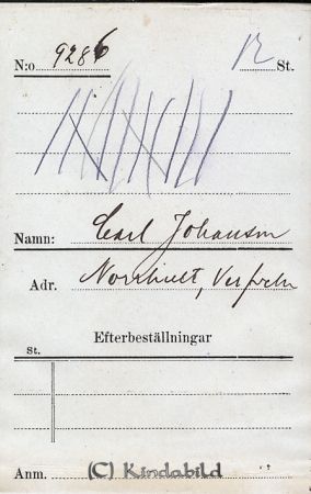 Carl Johansson  Norrhult Verfveln
Carl Johansson  Norrhult Verfveln
Nyckelord: Johansson Norrhult
