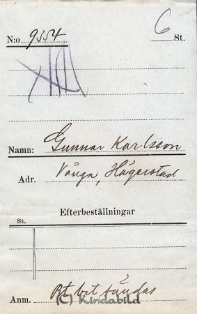 Gunnar Karlsson  Vånga  Hägerstad
Gunnar Karlsson  Vånga  Hägerstad
Nyckelord: Karlsson Vånga