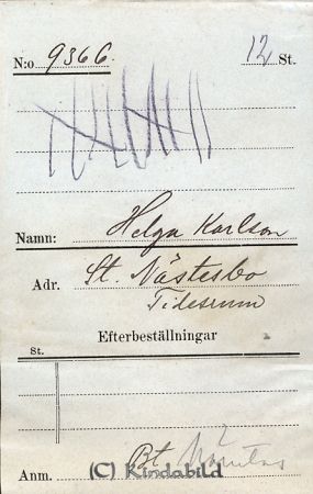 Helga Karlsson  St. Nästesbo  Tidersrum
Helga Karlsson  St. Nästesbo  Tidersrum
Nyckelord: Karlsson St. Nästesbo