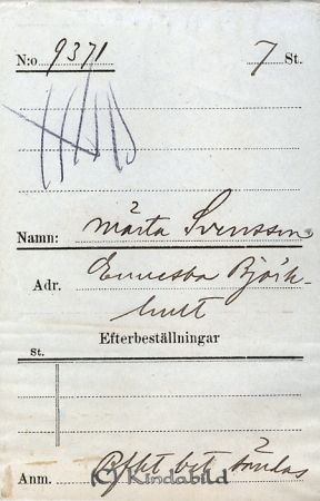 Märta Svensson  Ennesbo  Björkhult
Märta Svensson  Ennesbo  Björkhult
Nyckelord: Svensson Ennesbo