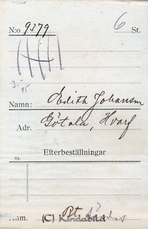 Edith Johansson  Götala  Hvarf
Edith Johansson  Götala  Hvarf
Nyckelord: Johansson Götala