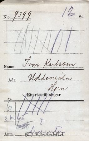 Ivar Karlsson  Uddemåla  Horn
Ivar Karlsson  Uddemåla  Horn
Nyckelord: Karlsson Uddemåla