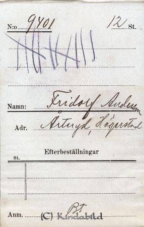 Fridolf Andersson  Årteryd  Hägerstad
Fridolf Andersson  Årteryd  Hägerstad
Nyckelord: Andersson Årteryd