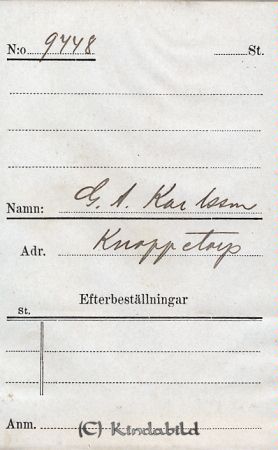 G A Karlsson  Knoppetorp
G A Karlsson  Knoppetorp
Nyckelord: Karlsson Knoppetorp