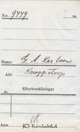G A Karlsson  Knoppetorp
G A Karlsson  Knoppetorp
Nyckelord: Karlsson Knoppetorp