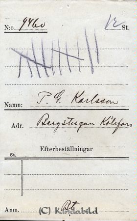 P G Karlsson  Bergstugan  Kölefors
P G Karlsson  Bergstugan  Kölefors
Nyckelord: Karlsson Bergstugan