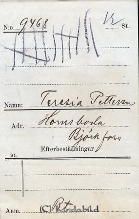 Teresia Pettersson  Hornsboda  Björkfors
Teresia Pettersson  Hornsboda  Björkfors
Nyckelord: Pettersson Hornsboda