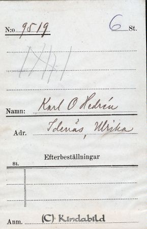 Karl O Hedrén  Idenäs  Ulrika
Karl O Hedrén  Idenäs  Ulrika
Nyckelord: Hedrén Idenäs