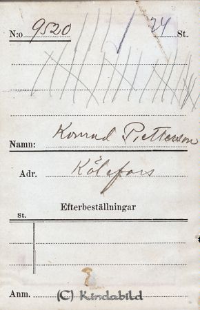 Konrad Pettersson  Kölefors
Konrad Pettersson  Kölefors
Nyckelord: Pettersson Kölefors