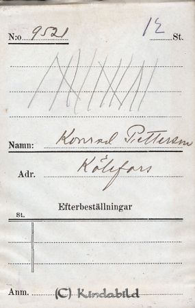 Konrad Pettersson  Kölefors
Konrad Pettersson  Kölefors
Nyckelord: Pettersson Kölefors