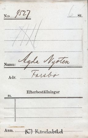 Agda Nysten  Farsbo
Agda Nysten  Farsbo
Nyckelord: Nysten Farsbo