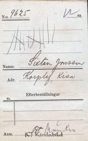 Sixten Jonsson  Korpklef  Kisa
Sixten Jonsson  Korpklef  Kisa
Nyckelord: Jonsson Korpklef