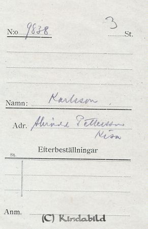 Karlsson   Skrädd. Pettersson  Kisa
Karlsson   Skrädd. Pettersson  Kisa
Nyckelord: Karlsson Skrädd. Pettersson
