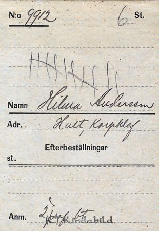Hilma Andersson  Hult  Korpklef
Hilma Andersson  Hult  Korpklef
Nyckelord: Andersson Hult