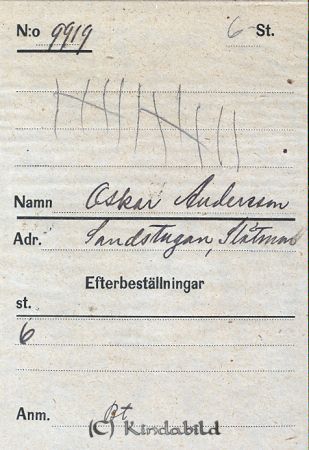 Oskar Andersson  Sandstugan  Slätmon
Oskar Andersson  Sandstugan  Slätmon
Nyckelord: Andersson Sandstugan