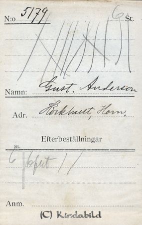 Gust Andersson  Hökhult  Horn
Gust Andersson  Hökhult  Horn
Nyckelord: Andersson Hökhult