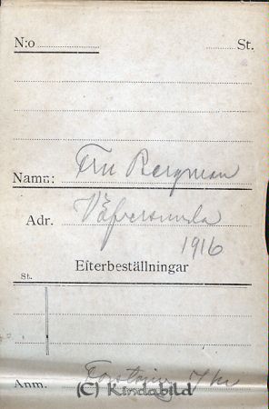 Fru Bergman, Väversunda (Väfversunda)
raja
Fru Bergman, Väversunda (Väfversunda) 1916 
Källa: smol
