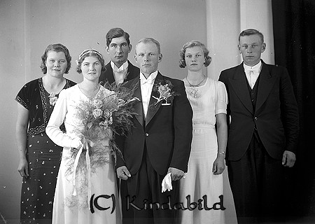Sigvard Johansson Bosand Horn
raja
Brudpar och bröllopsvittnen

Nyckelord: Johansson Horn