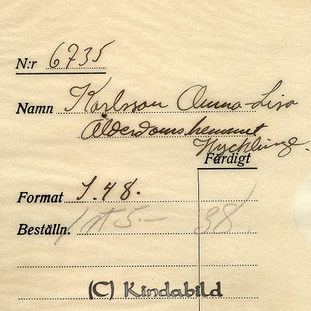Anna-Lisa Karlsson Ålderdomshemet Hycklinge
Nyckelord: Karlsson Hycklinge