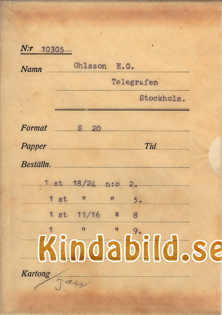 E. G. Ohlsson Telegrafen Stockholm
Nyckelord: Ohlsson Stockholm