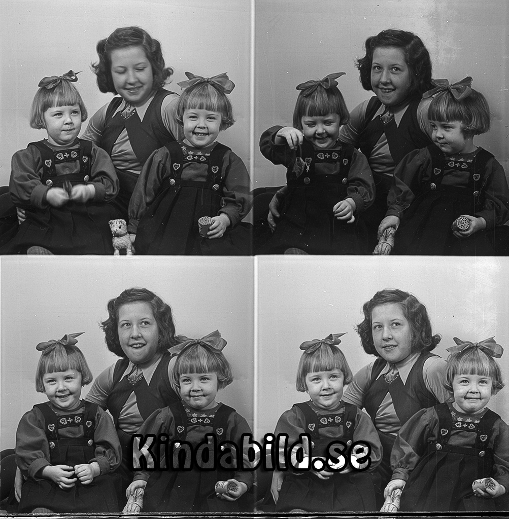 Siv Gulla o Maj Skoog Sätra Bestorp
raja
Syskonskara

raja
Tvillingarna Gerd Viola och Siv Birgitta Skog födda 1939, och Alva Gulli Maria född 1929, barn till hemmansägare Oskar Sigfrid Skog och hans hustru Ingeborg från Sätra Bestorp.
Källa: Folkräkning 1950 och kyrkoarkiv Vårdsnäs. 
Källa: Gerd Pettersson

Nyckelord: Skoog Bestorp