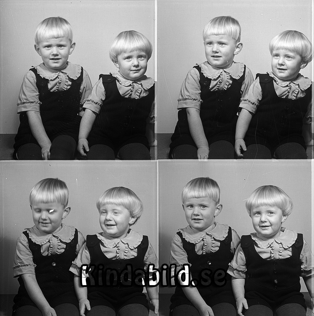 Janne o Tore Johansson Elim Kisa
raja
Syskonpar

raja
Fr vänster Jan Evert David född 1938 i Kisa och
Bernt Tore född 1939 i Kisa
Söner till byggmästare David Jonsson och hans hustru Ellen Maria född Johansson.
Källa: Kyrkoarkiv Kisa 
Källa: Gerd Pettersson

Nyckelord: Johansson Kisa