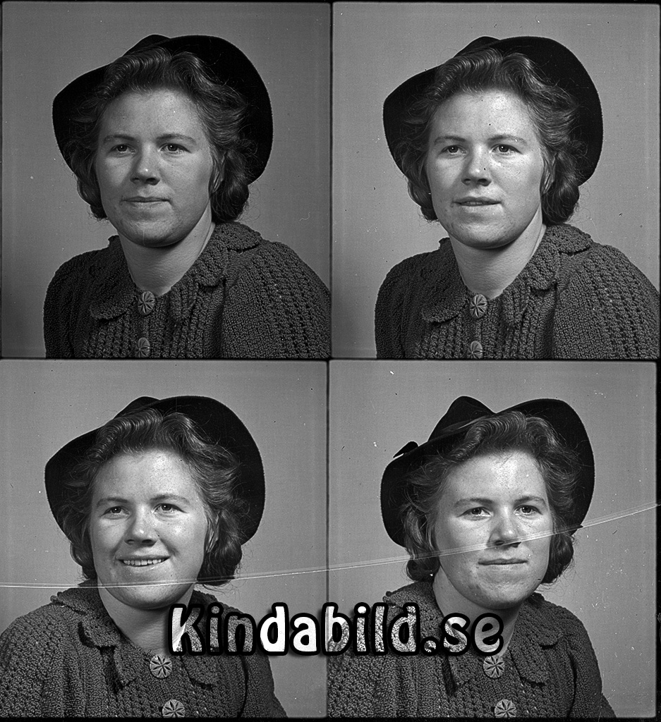 Margit Nilsson Brevlåda 418 Kisa
raja
Kvinna klädd i stickad tröja och hatt på huvudet 
Nyckelord: Nilsson Kisa