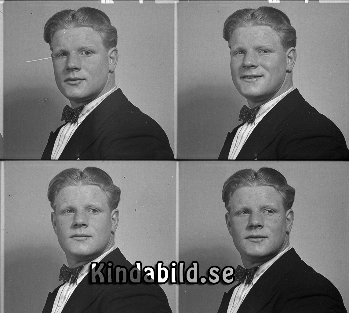 Sture Andersson Hovstad Kjettilstad 
raja
Man klädd i skjorta slips och kavaj

raja
Axel Sture Andersson född 1921 i Hycklinge, son till Axel Albin Andersson och Gunborg Andersson född Lind 1894 i Hycklinge.
han var gift 1945 med Birgit Viola född Boman 1924 i Hägerstad.
Barn:
Ulla-Maj, Inga-Lill och Bo.
Familjen bodde 1950 i Gålby 1:17 Tälla Hägerstad.
Han står skriven som lastbilschaufför. 
Källa: Studiegruppen hembygdsgården

Nyckelord: Andersson Kjettilstad