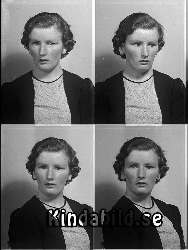 Ulla Gustavsson Gräverum Kisa
raja
Kvinna klädd i ljus blus under en kavaj

raja
Ulla Maria Gustavsson-Gremar född 1920 i Västra Eneby, dotter till hemmansägare Karl Fritz Gustafsson och hans hustru Eva född Andersson.
Barn: May Sofia född 1917 - död 1928
Eva Margareta född 1919
Ulla Maria född 1920
Siv Marianne född 1923
Hans Birger född 1926
Ulla Gremar bodde kvar i Greverum 1970.
Källa: Kyrkoarkiv Västra Eneby och Folkräkning 1970 
Lena Källa: Gerd Pettersson

Nyckelord: Gustavsson Kisa