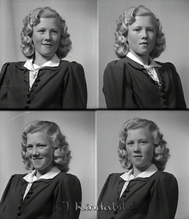 Alva Scott Kisa
Ung dam med ljust vågigt hår
Mörk dräkt med vit blus

gepe
Alva Scott

raja
Alva gift med Elis Nilsson från Äskebäck Kisa.
Källa: Studiegruppen hembygdsgården 
Nyckelord: Alva Scott
