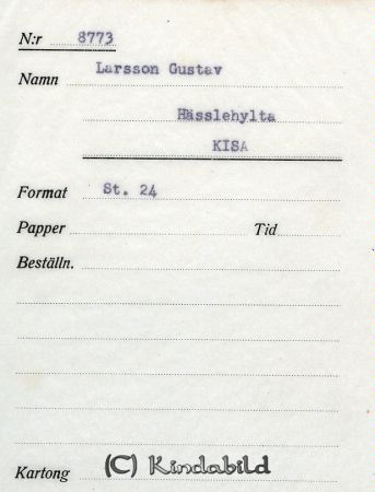 Larsson Gustav Hässlehylta Kisa
Larsson Gustav Hässlehylta Kisa
Nyckelord: Larsson Hässlehylta