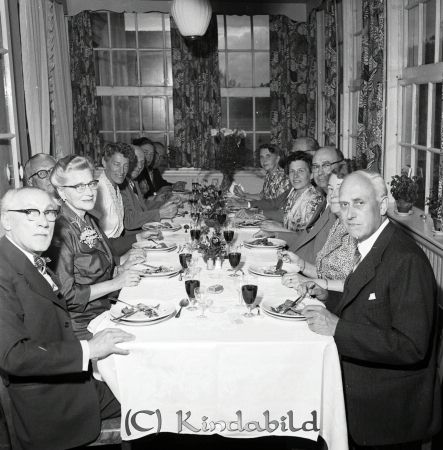 Hotellmiddag Amerikan Direktör John Ivar Andersson
raja
Direktör John Ivar Andersson
Grupporträtt
gepe
Längst t vänster Ernst Wedelin, Ebba Eriksson, Ernst Nilsson och Lisa "Källris".
Till höger kamrer Kjell Johnsson, Lisa Nilsson, John Andersson, Berta Jonsson.
Nyckelord: Hotellmiddag