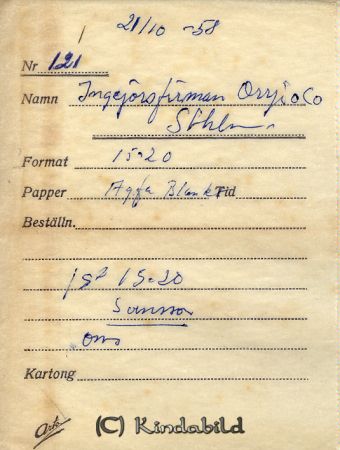 Ingenjörsfirman Orrje o Co Stockholm
Ingenjörsfirman Orrje o Co Stockholm 
Nyckelord: Ingenjörsfirman Stockholm