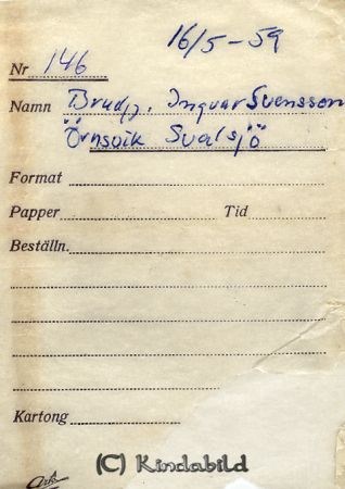 Brudparet Ingvar Samuelsson Örnsvik Svalsjö
Brudparet Ingvar Samuelsson Örnsvik Svalsjö

raja
Brudparet heter Samuelsson. 
Källa: Gerd Pettersson


Nyckelord: Svensson Svalsjö