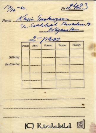 Karin Gustavsson c/o Sehlstedt Arvodesvägen 19 Hägersten

 
