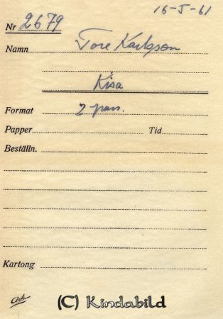 Tore Karlsson Kisa
Tore Karlsson Kisa
Nyckelord: Karlsson Kisa