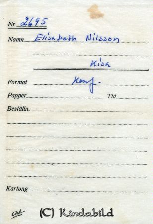 Elisabeth Nilsson Kisa
Elisabeth Nilsson Kisa
Nyckelord: Nilsson Kisa