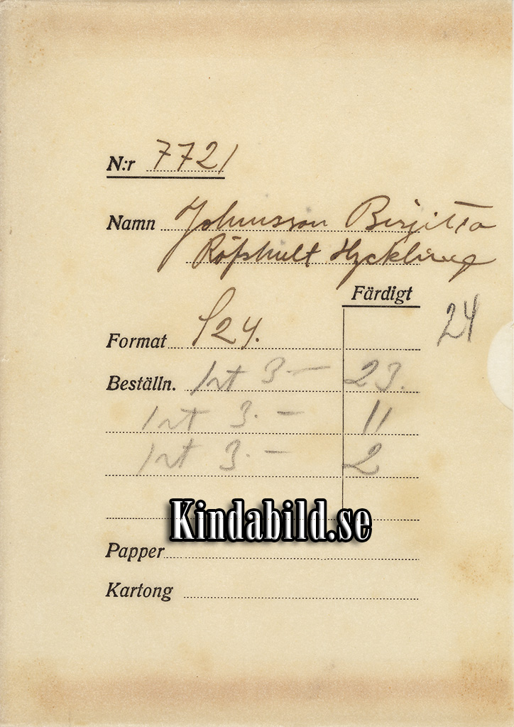 Birgitta Johansson Räfshult Hycklinge
Nyckelord: Johansson Hycklinge