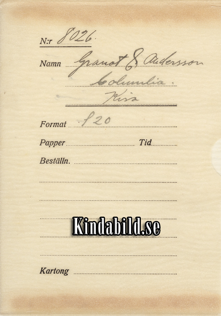 Garant o Andersson Columbia Kisa
Nyckelord: Andersson Kisa