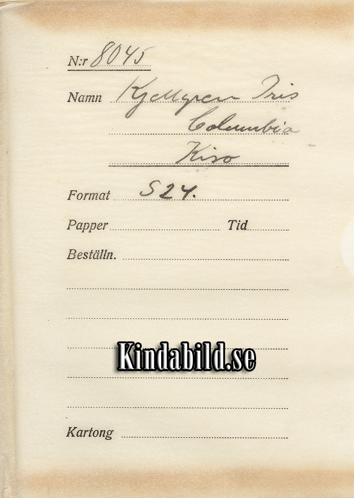 Iris Kjellgren Columbia Kisa
Nyckelord: Kjellgren Kisa
