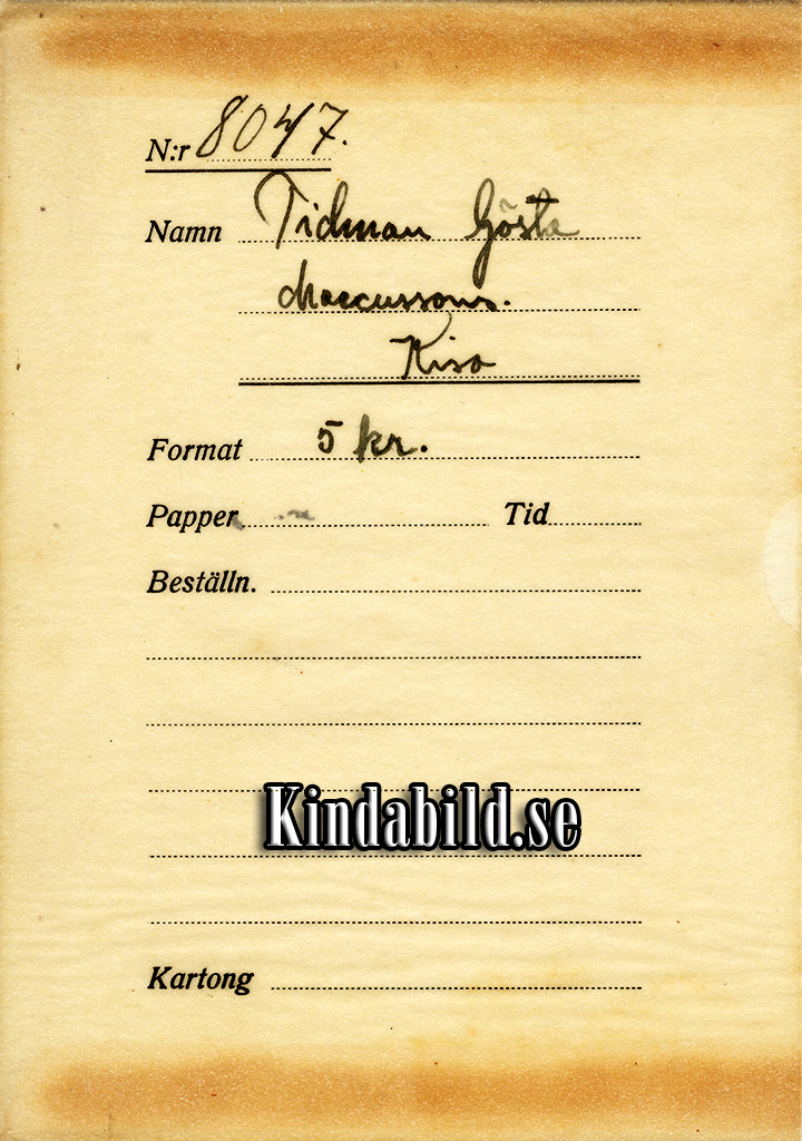 Gösta Tidman Marcussons Kisa
Nyckelord: Tidman Kisa