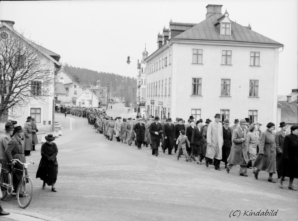 1:a Maj demonstration i Kisa 1:a Maj 1945	Kisa
