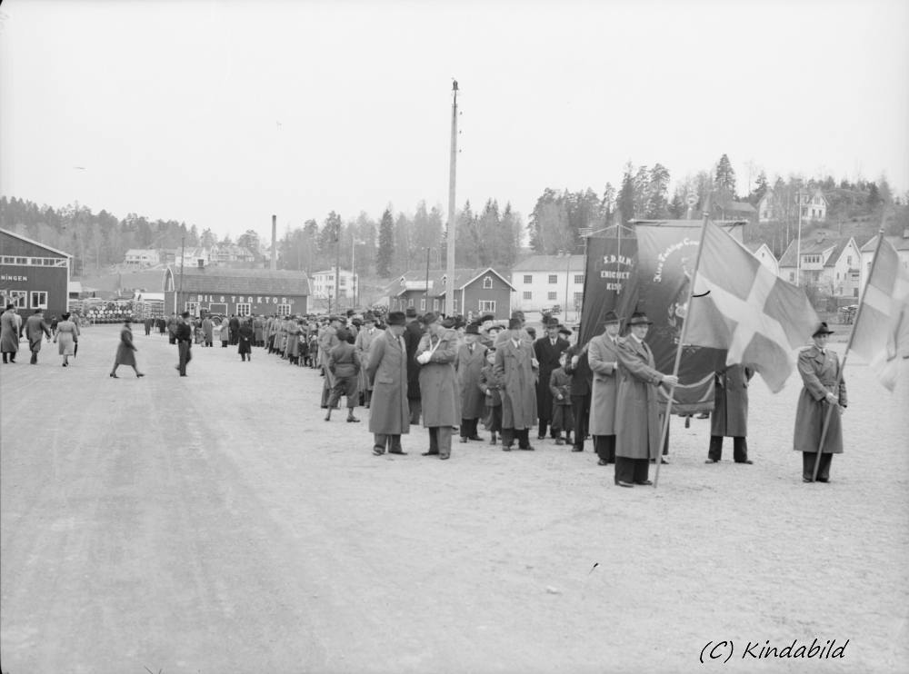 1:a Maj demonstration i Kisa 1:a Maj 1945	Kisa
