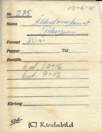 Ålderdomshemmet Tidersrum
Födelsedag 80 år Kvinna
Nyckelord: Ålderdomshemmet Tidersrum