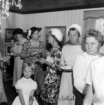 Eriksson Gästgivaregården  Kisa
ibfr
Bröllopsgäster

raja
från höger Anna Månsson-Johansson, Alice Ericsson, Kerstin Åkerberg, Thyra Myrgård. Karin Bergman.
Källa: M Ericsson. 
Nyckelord: Gästgivaregården Kisa