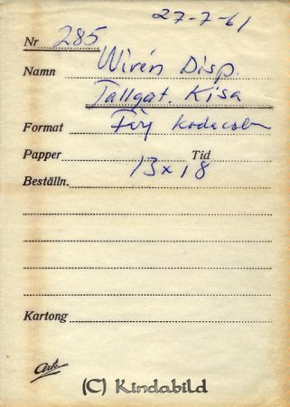 Disp. Wirén Tallgatan Kisa
Nyckelord: Tallgatan Kisa