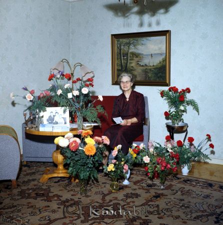 Fru Karlberg Kisa
raja
Kvinna som firar sin 70-årsdag omgärdad av blommor
Nyckelord: Karlberg Kisa