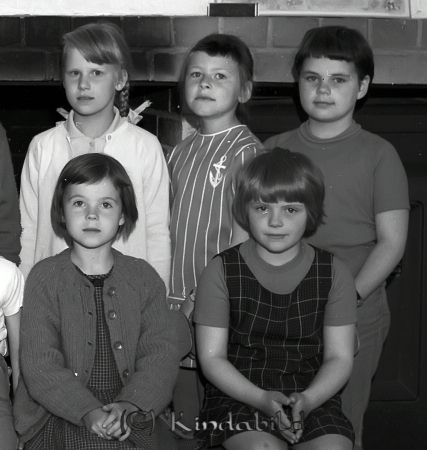 Stjärneboskolan Inga Lundin Kisa
raja
Klassfoto

raja
Första raden till vänster Katarina Savbäck och Agneta Andersson.
 2:a raden i mitten Margareta Nilsson och till höger Cecilia Gustavsson.
 Källa: Studiegruppen hembygdsgården 
Nyckelord: Stjärneboskolan Kisa