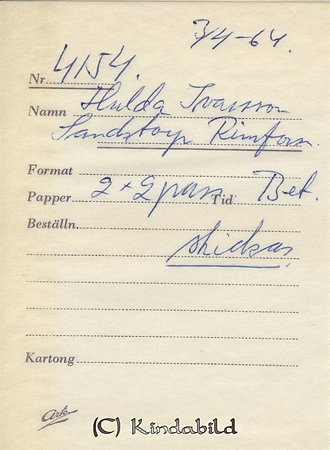 Hulda Ivarsson Sandstorp Rimforsa
Nyckelord: Ivarsson Rimforsa