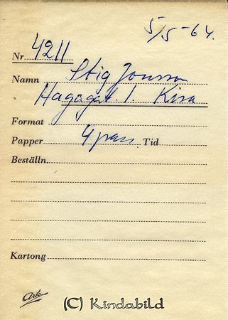 Stig Jonsson Hagagatan 1 Kisa
Nyckelord: Jonsson Kisa